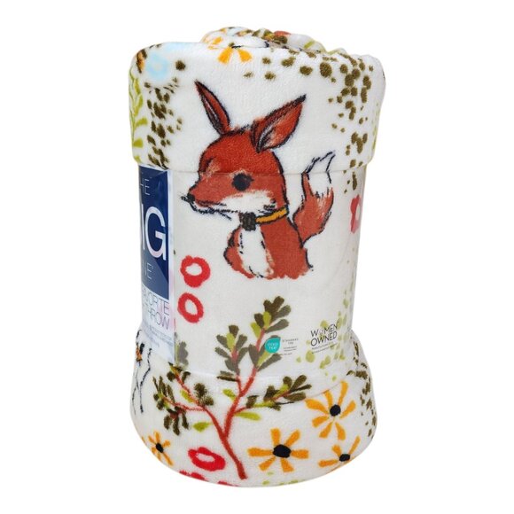 The Big One Oversized Plush Throw Blanket 5' x 6' Polyester Woodland Creatures - Picture 2 of 13